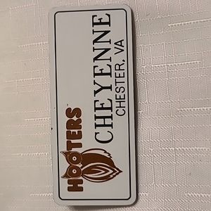 Hooter's name tag Cheyenne
